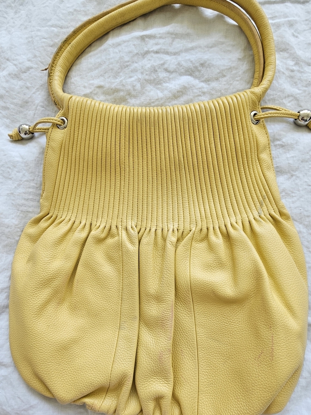 Bodhi Yellow Gathered  Bag with Shoulder Strap